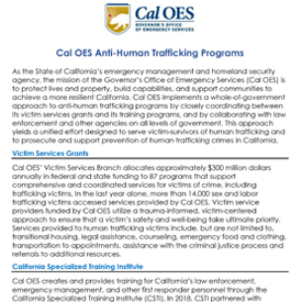California - Cal OES Anti-Human Trafficking Programs